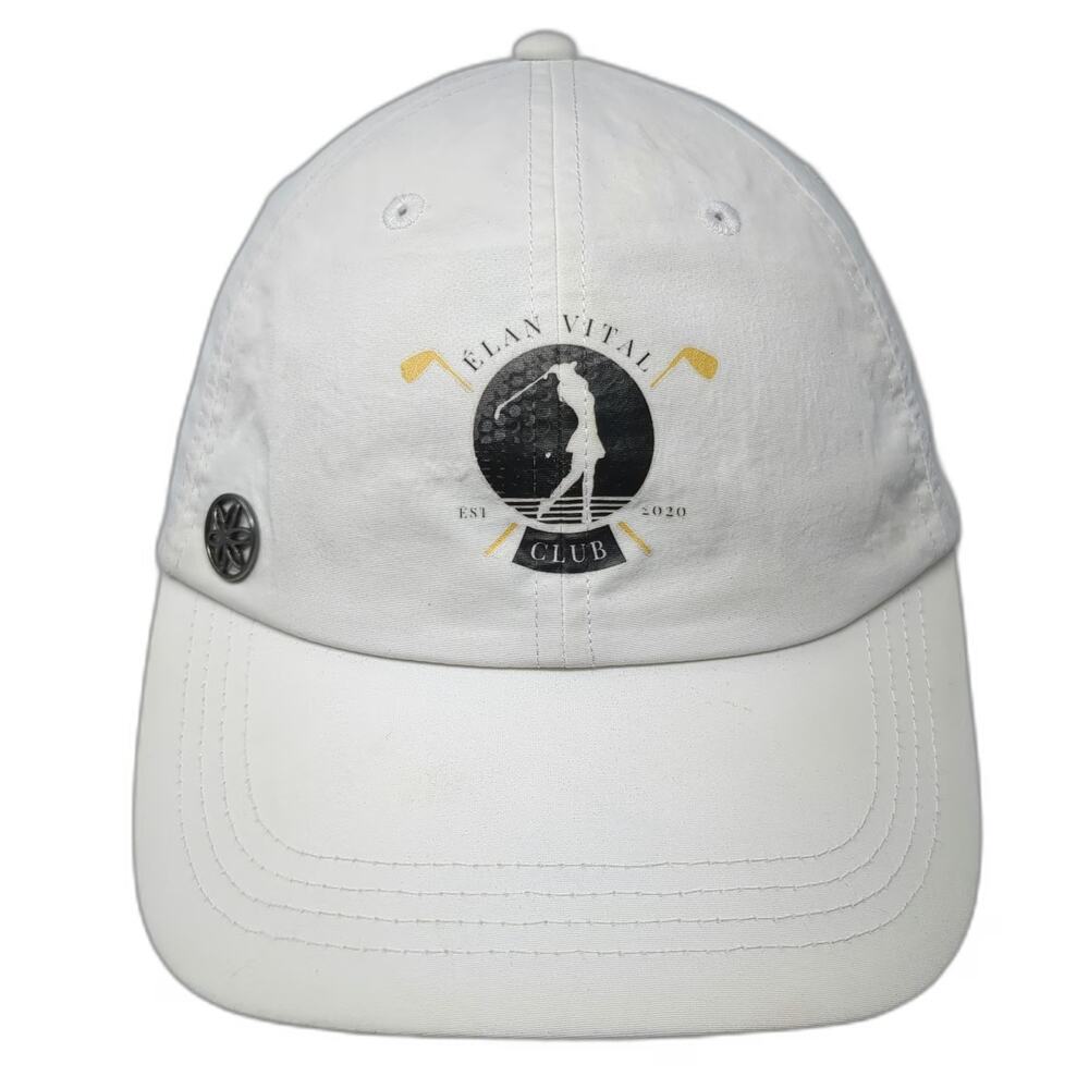 Gaiam Elan Vital Club Golf Baseball Cap White One Size Slideback Active Hat